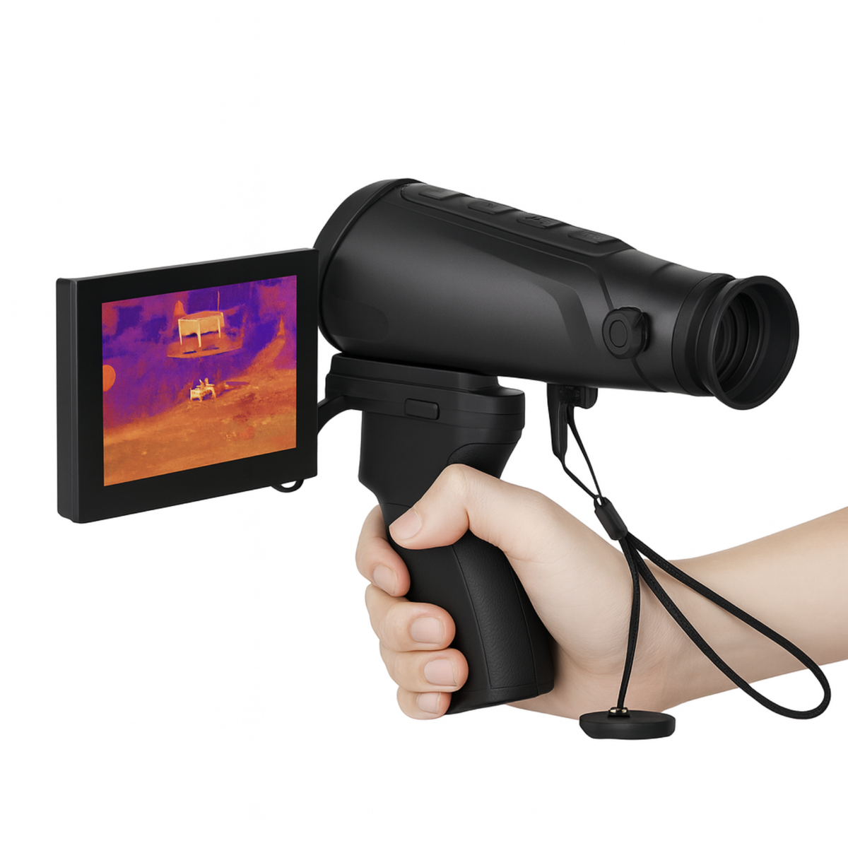 Monoculaire Thermique HD 256×192 – Vision Nocturne 50Hz | Longue Portée & Affichage 4 Modes