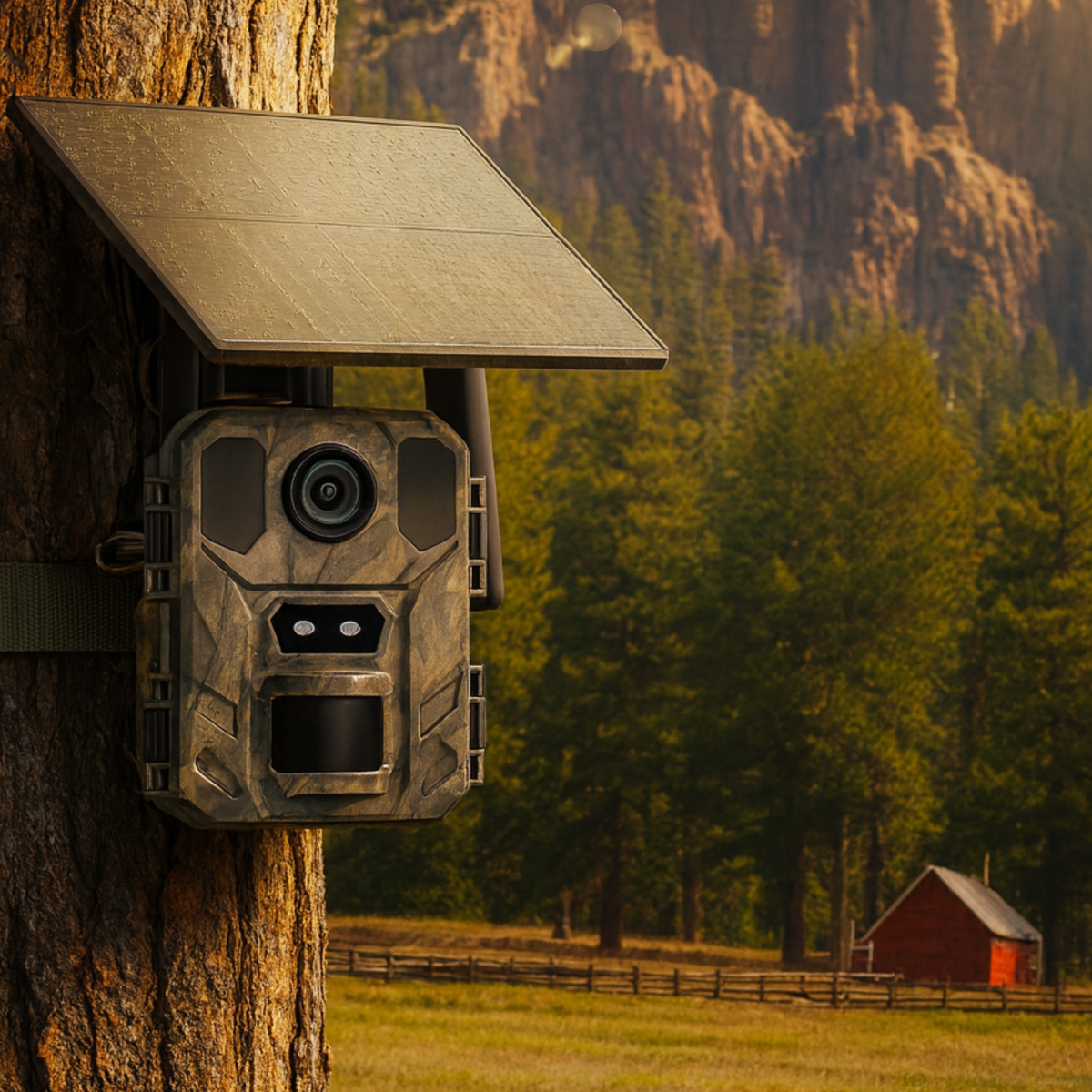 Caméra de chasse 4G Live Mini – Enregistrement 4K & Panneau Solaire