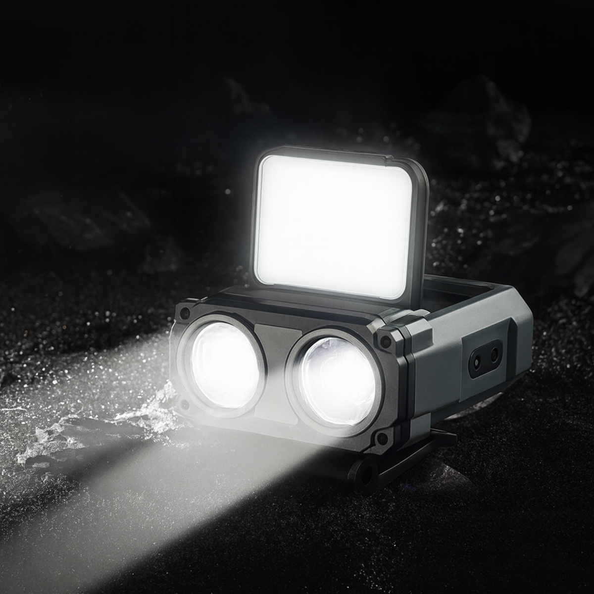 Lampe frontale LED 2-en-1 rechargeable USB-C