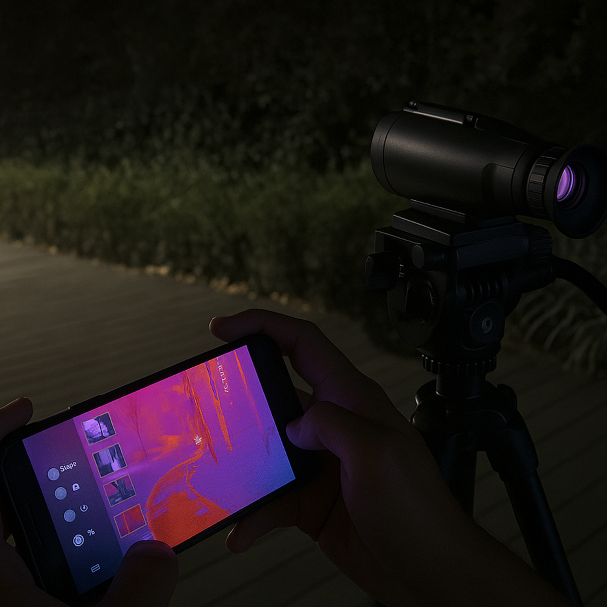 Monoculaire Thermique HD 256×192 – Vision Nocturne 50Hz | Longue Portée & Affichage 4 Modes