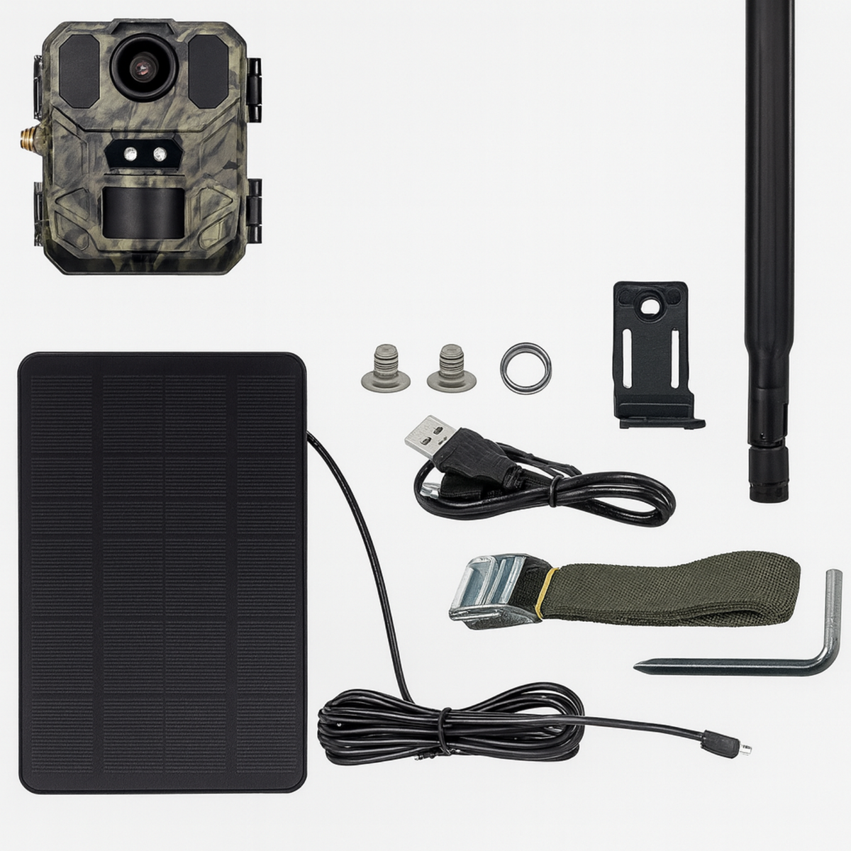 Caméra de chasse 4G Live Mini – Enregistrement 4K & Panneau Solaire