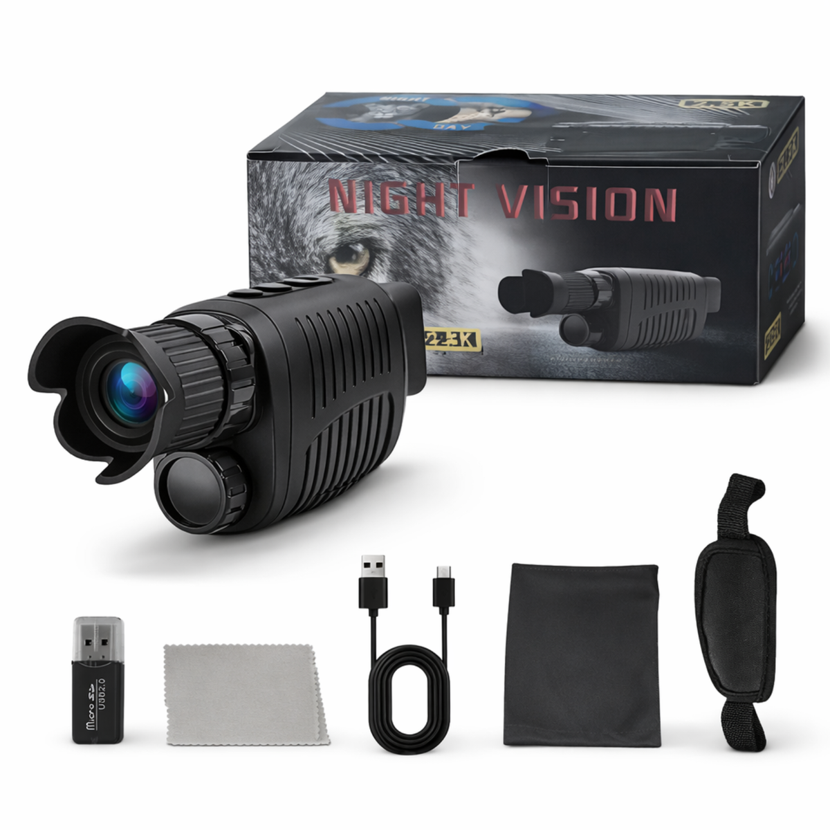 Monoculaire de vision nocturne 1080p — Zoom ×5