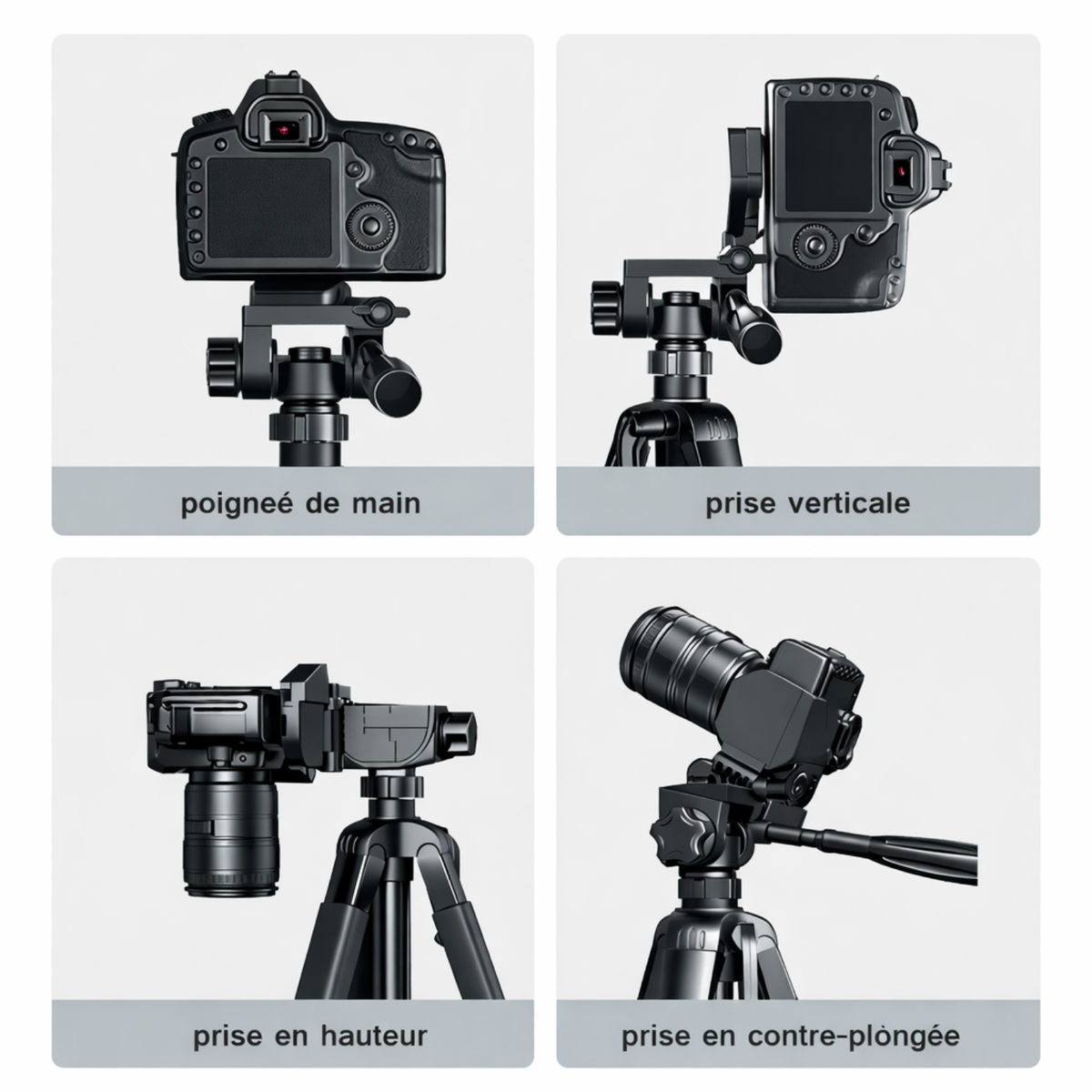 Trépied photo aluminium 140 cm